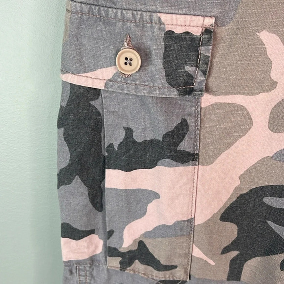 TOPSHOP Pink Grey Camo Cargo Utility Pants Jogger Canvas Adjustable Baddie 6 - Picture 7 of 13